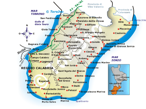 Cartina Provincia di Reggio Calabria